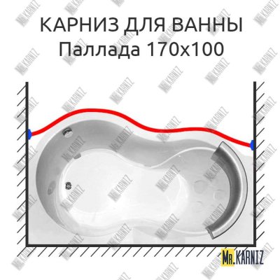 Карниз для ванны Radomir Паллада Передний борт 170х100 Усиленный 20 мм MrKARNIZ