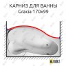 Карниз для ванны 1 MarKa Gracia Передний борт 170х99 Усиленный 20 мм MrKARNIZ фото 1