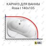 Карниз для ванны Ravak Rosa I 140х105 Усиленный 25 мм MrKARNIZ фото 1