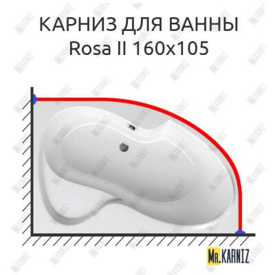 Карниз для ванны Ravak Rosa II 160х105 Усиленный 25 мм MrKARNIZ