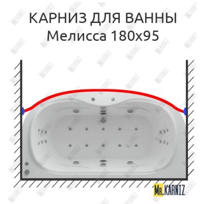 Карниз для ванны Aquatek Мелисса Передний борт 180х95 Усиленный 20 мм MrKARNIZ