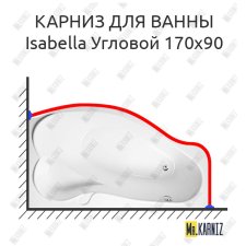 Карниз для ванны Relisan Isabella Угловой 170х90 Усиленный 25 мм MrKARNIZ